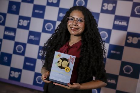 Brasília, 14/02/2025 - A estudante do instituto federal de educação, ciência e tecnologia do Pará (IFPA), ganhou o prêmio na primeira colocação na categoria estudante do ensino superior, na 30ª edição do Prêmio Jovem Cientista.
Foto: Joédson Alves/Agência Brasil