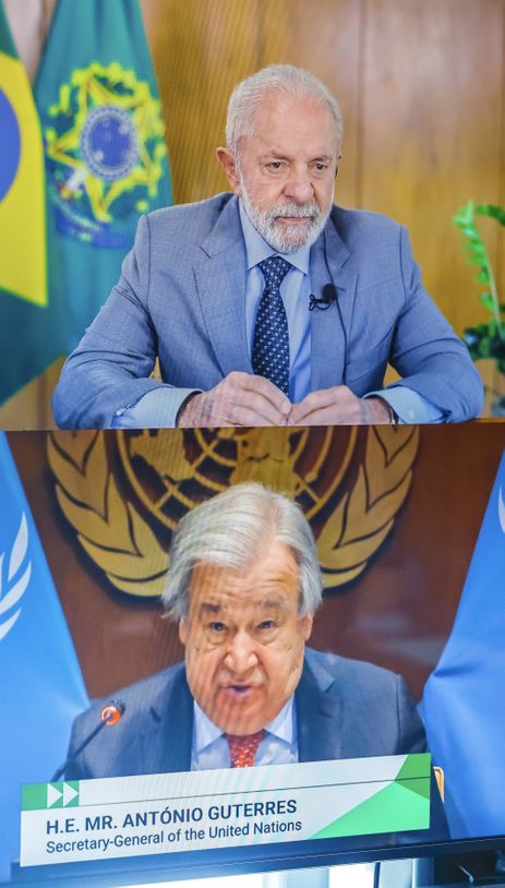 Brasília (DF), 23/04/2025 - Presidente da República, Luiz Inácio Lula da Silva, durante reunião da Cúpula Virtual sobre Ambição Climática, no Palácio do Planalto. Foto: Ricardo Stuckert/PR