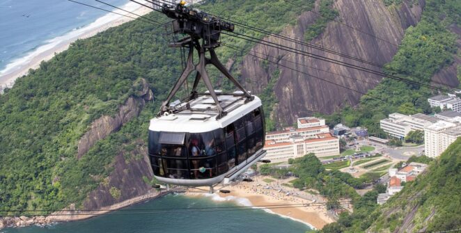 cable car, sugar bread, nature, rio de janeiro, brazil, mountain