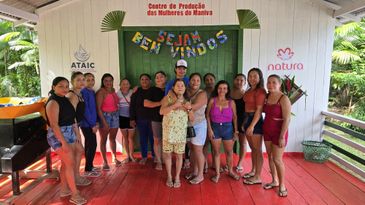 Anderson Águia/Natura/WEG Ilha de Marajó (PA), 29/05/2025 - Mulheres extrativistas. Grupo de mulheres no Centro de Produção das Mulheres do Maniva. Foto: Anderson Águia/Natura/WEG