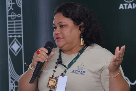 Ilha de Marajó (PA), 29/05/2025 - Josi Malheiros fala na inauguração Agroindústria na Ilha de Marajó. Foto: Anderson Águia/Natura/WEG