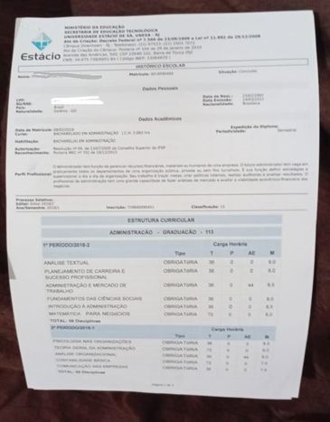 Brasília (DF), 11/06/2025 - Currículo apreendido pela Polícia Federal que deflagrou a Operação Código 451, com o objetivo de desarticular uma organização criminosa especializada na falsificação e comercialização de diplomas de ensino superior. Esses documentos estariam sendo utilizados para a obtenção de registros em conselhos profissionais e para o exercício ilegal de atividades privativas de profissões regulamentadas. Foto: PF/Divulgação