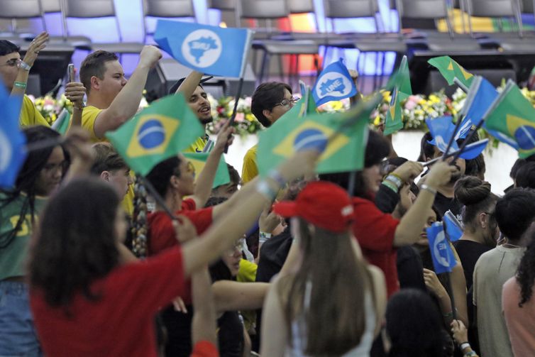 Goiânia (GO), 17/07/2025 - Estudantes partipam do 60º Congresso da UNE - Congresso da União Nacional dos Estudantes, realizado na UFG. Foto: Bruno Peres/Agência Brasil