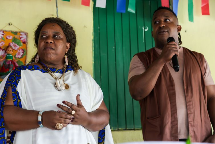 Brasília (DF), 17/08/2025 - Ato em memória de mãe Bernadete Pacífico, assassinada há dois anos no quilombo Pitanga dos Palmares. 
Foto: Duda Rodrigues/MDHC