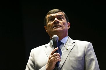 O ministro da Defesa, Paulo Sérgio Nogueira, durante a abertura da 7ª Mostra BID Brasil, evento do segmento de defesa e segurança, no Centro de Convenções Ulysses Guimarães, em Brasília.