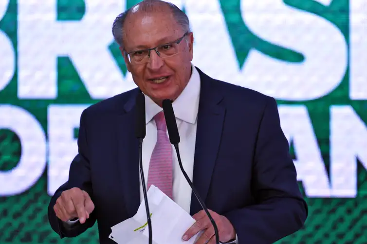 Brasília (DF) 13/08/2025 - O vice-presidente, Geraldo Alckmin, durante assinatura da medida provisória (MP) Brasil Soberano., no Palácio do Planalto Foto: CanalGov/Reprodução