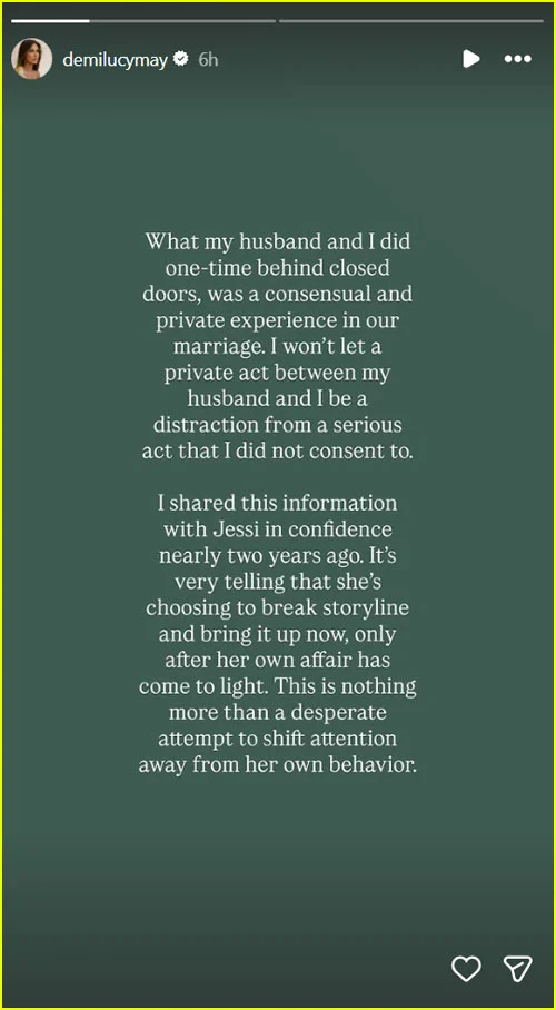 Declaração de Demi no Instagram