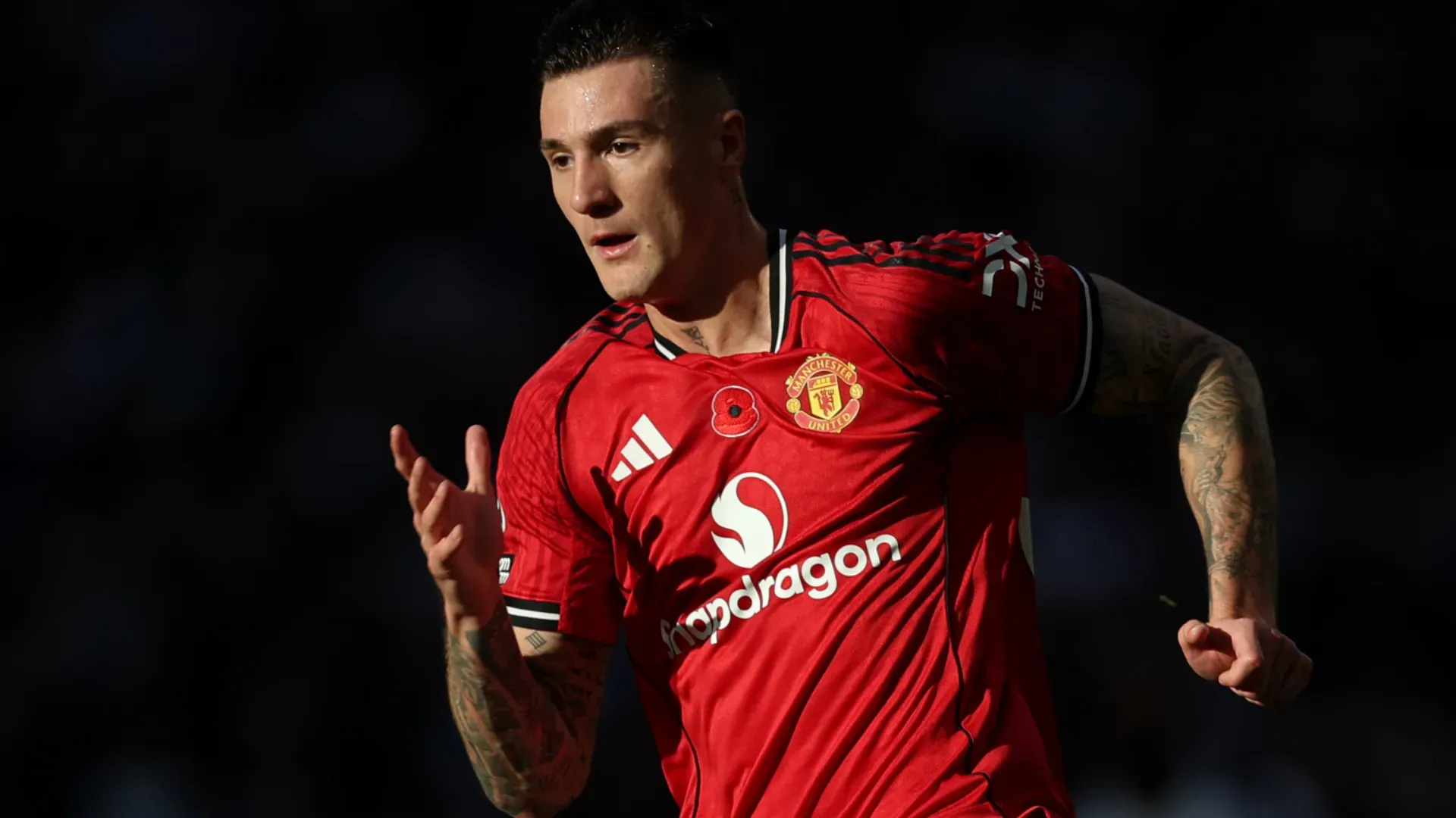 Benjamin Sesko, estrela do Manchester United, x Tottenham Hotspur