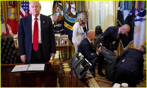 Homem desmaia durante transmissão ao vivo do Salão Oval de Donald Trump