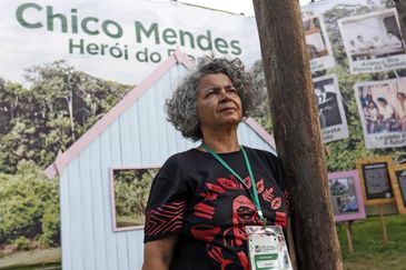 Belém (PA), 18/11/2025 - Angela Mendes, filha do jornalista e ativistada Chico Mendes, em entrevista para a Agância Brasil na COP30. Foto: Bruno Peres/Agência Brasil