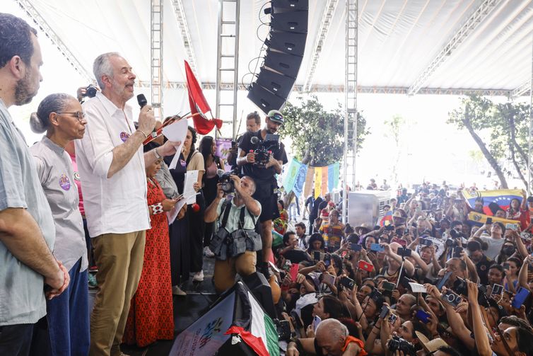 Belém (PA), 16/11/2025 - O presidente da COP30, embaixador André Corrêa do Lago disrcusa durante encerramento da cúpula dos povos 
Foto: Tânia Rêgo/Agência Brasil