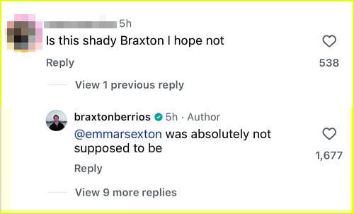 Comentário de Braxton Berrios