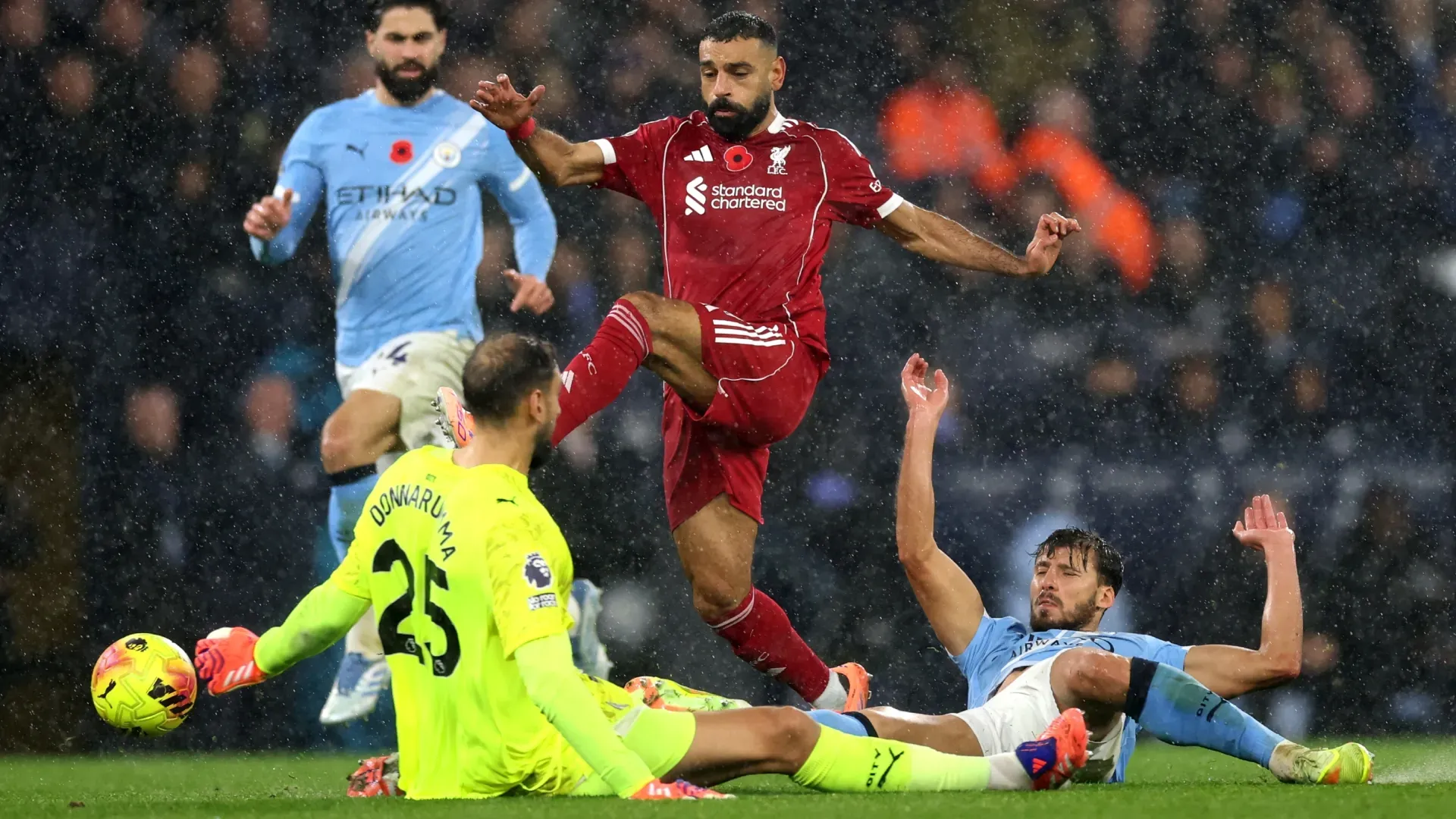Mohamed Salah, do Liverpool, e Gianluigi Donnarumma, do Manchester City 