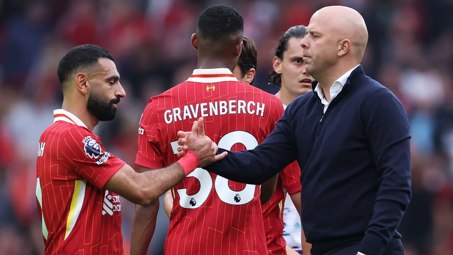 Mohamed Salah e Arne Slot, do Liverpool