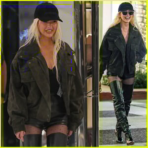 Christina Aguilera chega a lojas de moda sofisticadas em Los Angeles antes do feriado