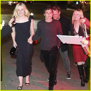 Dakota Fanning, Elle Fanning e o namorado Gus Wenner passam uma noite juntos na festa pós-festa de 'Marty Supreme' em Los Angeles