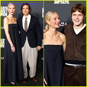 Gwyneth Paltrow posa com o filho Moses Martin e o marido Brad Falchuk na estreia de 'Marty Supreme' em Los Angeles!
