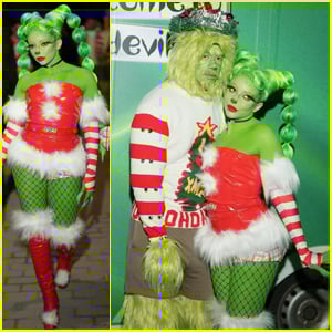 JADE se veste como o Grinch para sua festiva festa de aniversário em Londres