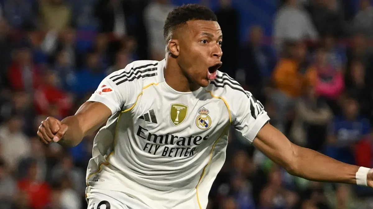 Kylian Mbappé marcou gol do Real Madrid x Getafe