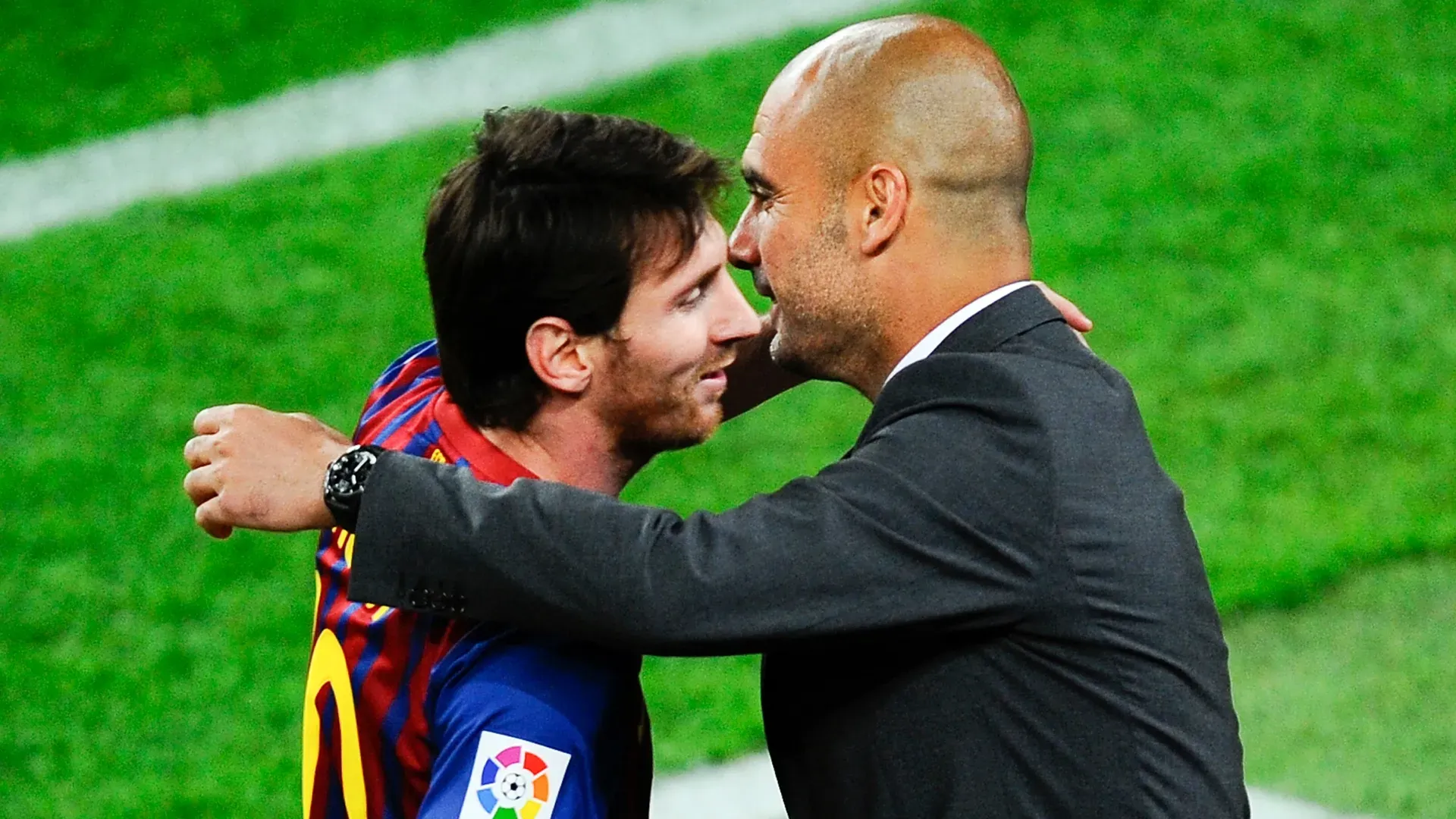 Lionel Messi e Pep Guardiola, do Barcelona
