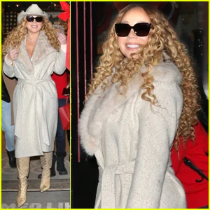 Mariah Carey sai em Aspen para uma viagem de compras de grife e experimenta um casaco branco chique