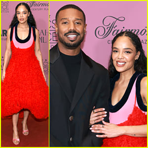 Michael B Jordan encontra-se com a co-estrela de 'Creed' Tessa Thompson na Critics Choice Celebration of Black Cinema & Television 2025