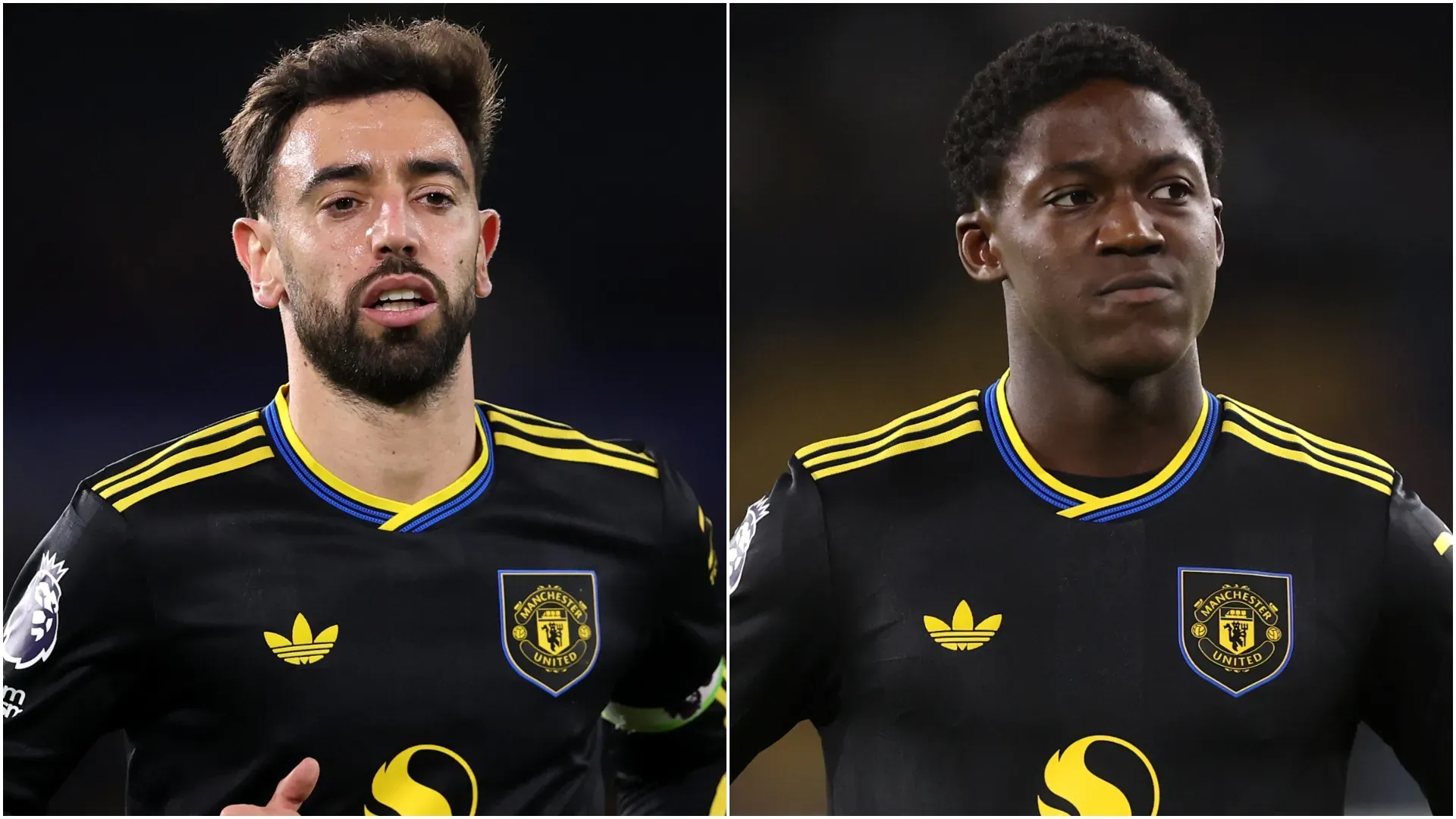 Bruno Fernandes e Kobbie Mainoo do Manchester United