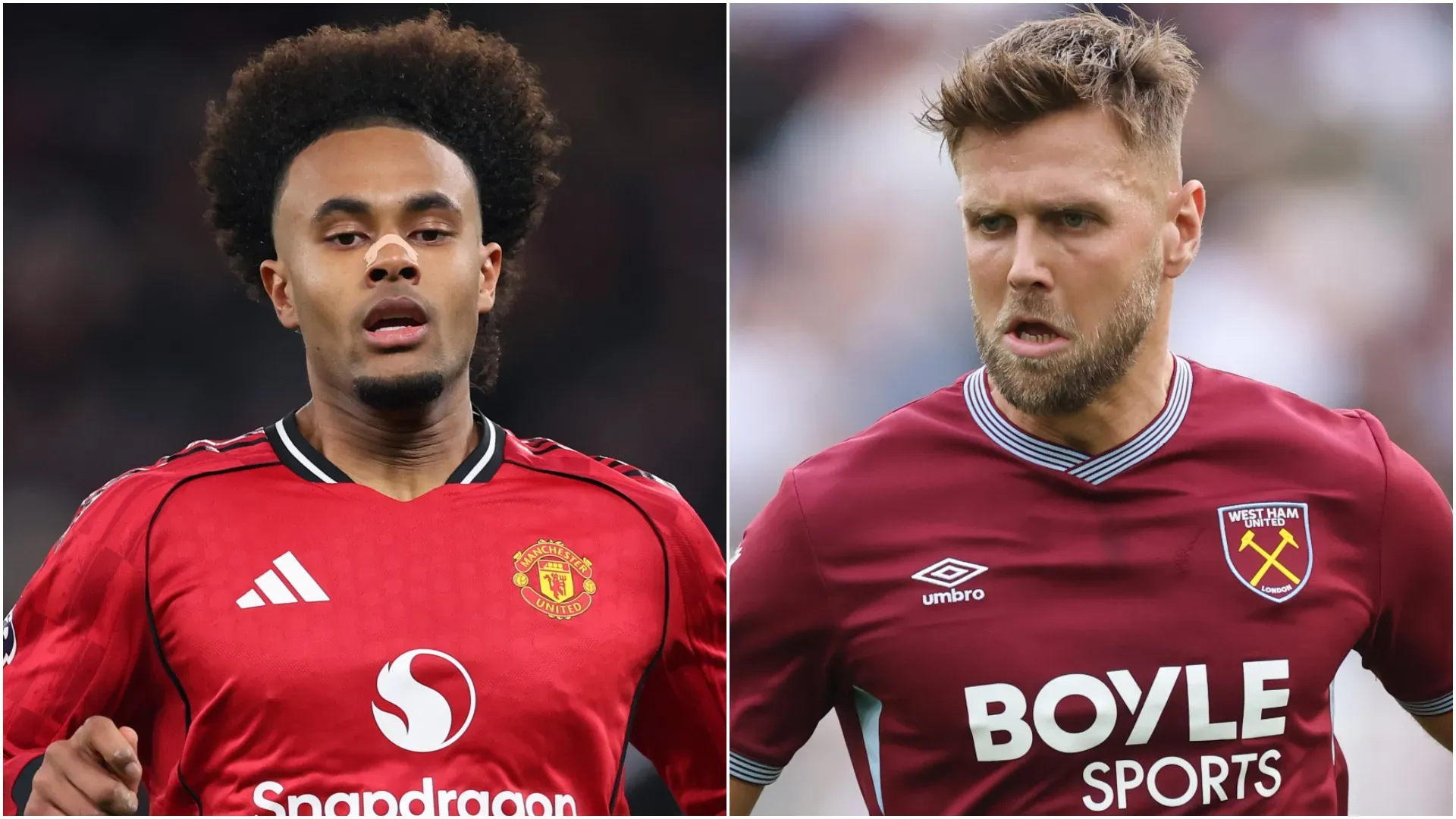 Joshua Zirkzee, do Manchester United, e Niclas Füllkrug, do West Ham