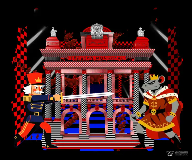 10/12/2025 - Rio de Janeiro - O balé natalino O Quebra Nozes encerra a temporada artística de 2025 do Theatro Municipal do Rio de Janeiro brindando o público com atrações gratuitas. Foto: Balé Quebra Nozes/Divulgação