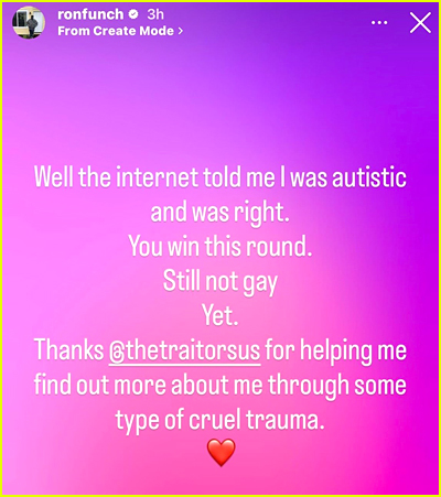 Captura de tela da história do Instagram de Ron Funches
