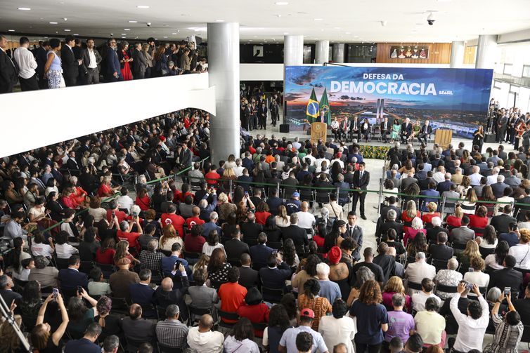 Brasília (DF), 08/01/2026 - O presidente Luiz Inácio Lula da Silva participa da cerimônia relativa aos atos antidemocráticos de 8 de janeiro e assina veto integral ao PL da Dosimetria. Foto: Marcelo Camargo/Agência Brasil