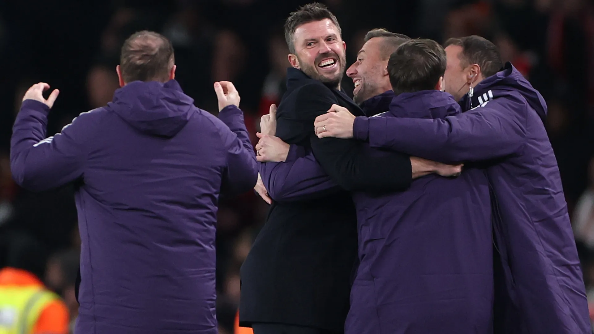 Michael Carrick, do Manchester United, comemorando