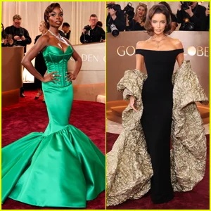 As estrelas de 'Love Island' Olandria Carthen e Maura Higgins trazem seu jogo de moda para o Globo de Ouro de 2026