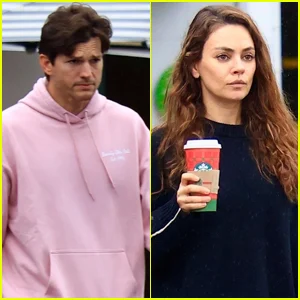 Ashton Kutcher e Mila Kunis saem para tomar um café em Los Angeles