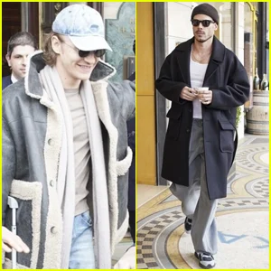 Connor Storrie e François Arnaud, do Heated Rivalry, fotografados separadamente em Paris após o show de Saint Laurent