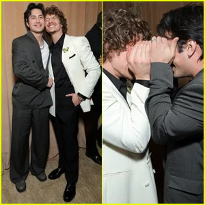 Connor Storrie e Hudson Williams do Heated Rivalry participam de dois eventos pré-Globo de Ouro!