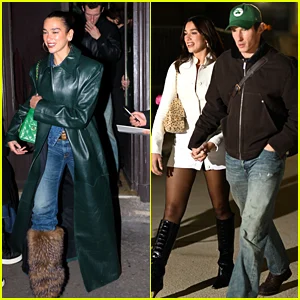 Dua Lipa e o noivo Callum Turner passam um tempo com seu irmão Gjin Lipa em Paris