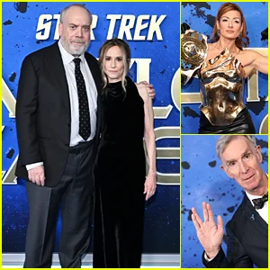 Holly Hunter e Paul Giamatti posam juntos na estreia mundial de 'Star Trek: Starfleet Academy'