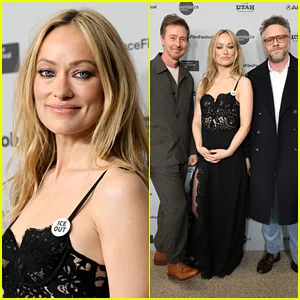 Olivia Wilde usa distintivo 'ICE Out' no Festival de Cinema de Sundance e é aplaudida de pé pela estreia de 'The Invitation'