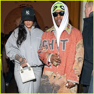 Rihanna e A$AP Rocky Rock estilo de rua estiloso procuram uma balada em Paris
