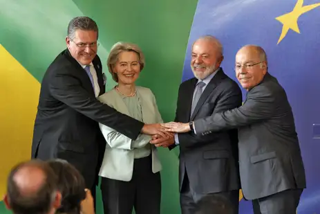 Rio de Janeiro (RJ), 16/01/2026 - O presidente da República, Luiz Inácio Lula da Silva, recebe a presidente da Comissão Europeia (CE), Ursula van der Leyen, para reunião no Palácio do Itamarati antes da assinatura do acordo Mercosul - União Européia. Foto: Tânia Rêgo/Agência Brasil