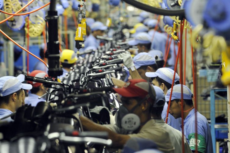 Fábrica da Yamaha. Linha de montagem de motocicletas Yamaha. Chão de fábrica.
Manaus (AM) 26.10.2010 - Foto: José Paulo Lacerda