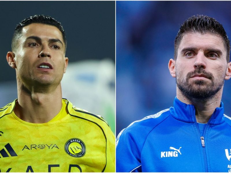 A celebração do ‘basquete’ de Cristiano Ronaldo supostamente inspirada em Ruben Neves, do Al Hilal, após golpe no Al Nassr