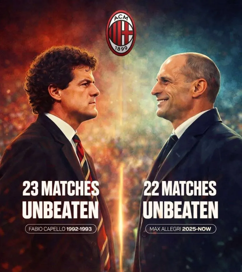 recorde de invencibilidade do Milan