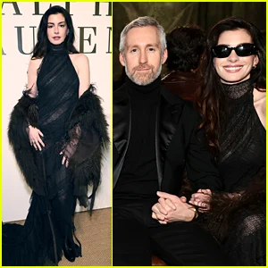 Anne Hathaway tem encontro na primeira fila com o marido Adam Shulman no show de Ralph Lauren na NYFW