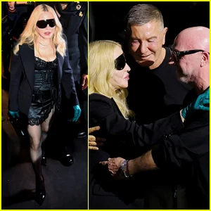 Madonna veste toda preta no desfile da Dolce & Gabbana em Milão
