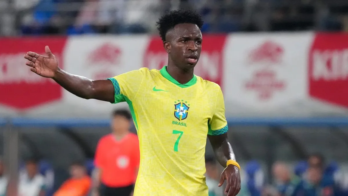 Vinicius Junior, do Brasil, durante amistoso contra o Japão.