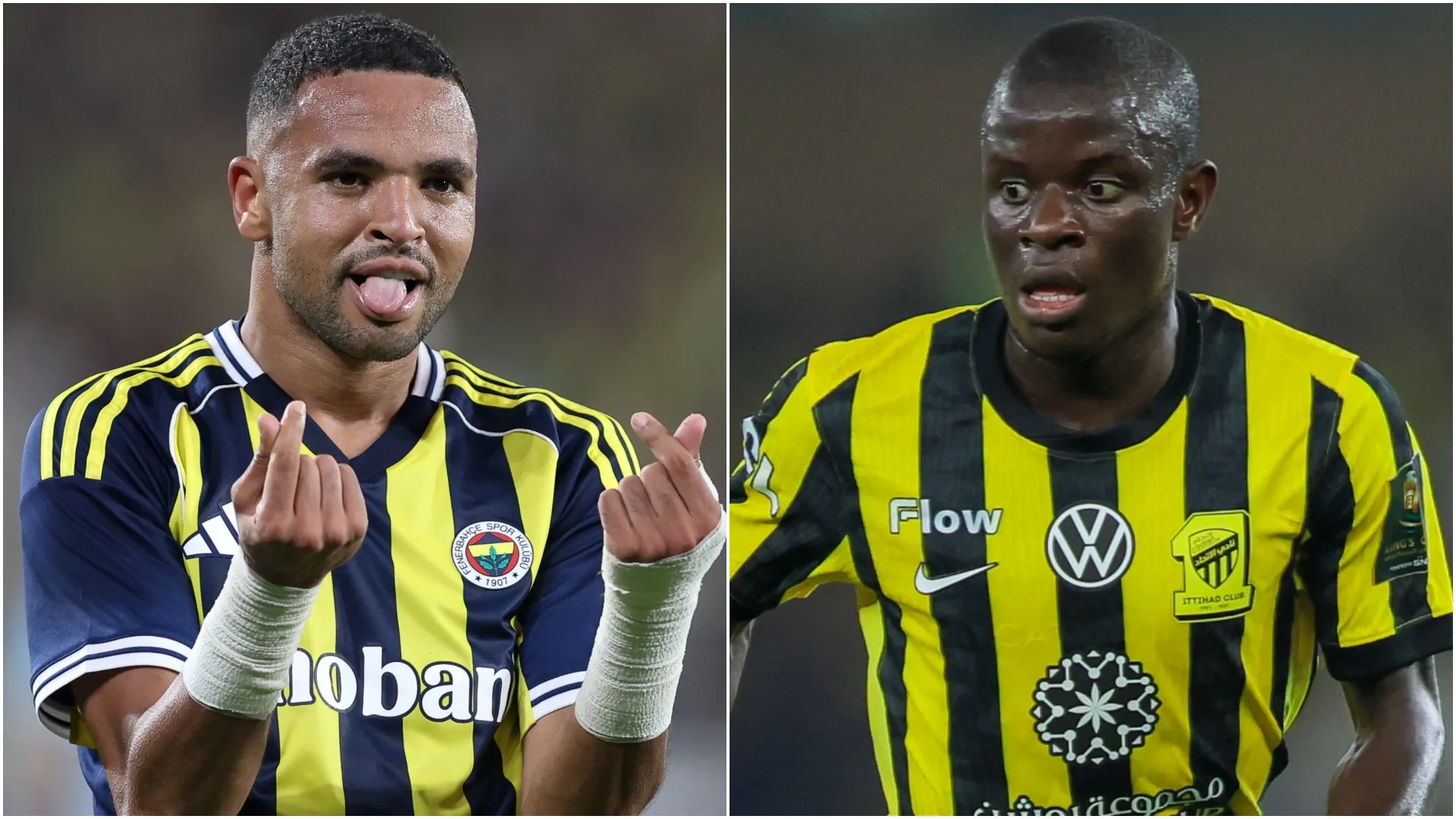 Youssef En-Nesyri, do Fenerbahce, e Ngolo Kante, do Al Ittihad
