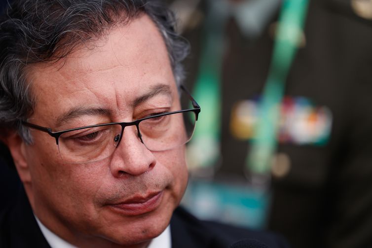 Rio de Janeiro (RJ) 18/11/2024 - O presidente da Colômbia, Gustavo Petro, fala à imprensa na 19° Reunião de Cúpula do G20, no Museu de Arte Moderna. Foto: Fernando Frazão/Agência Brasil