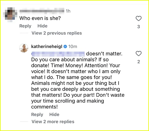 Comentários de Katherine Heigl
